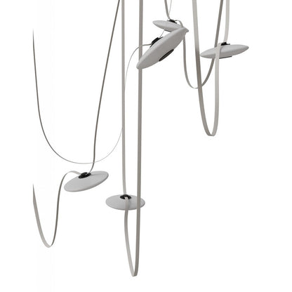 Avenue Fremont Belt 7-Light 826"L Pendant, Ivory/White Disc - AEHF7207-G201-IVY