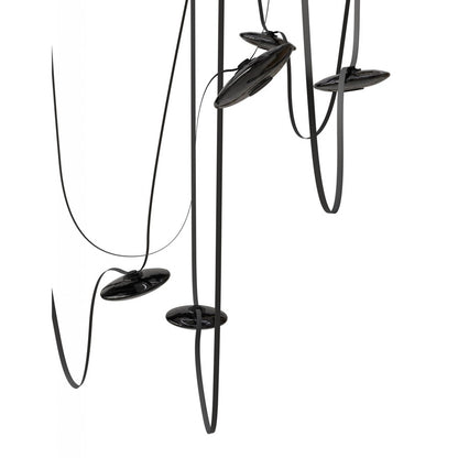 Avenue Fremont Belt 7-Lt 826"L Pendant, Black/Smoked Disc - AEHF7207-G202-BLK