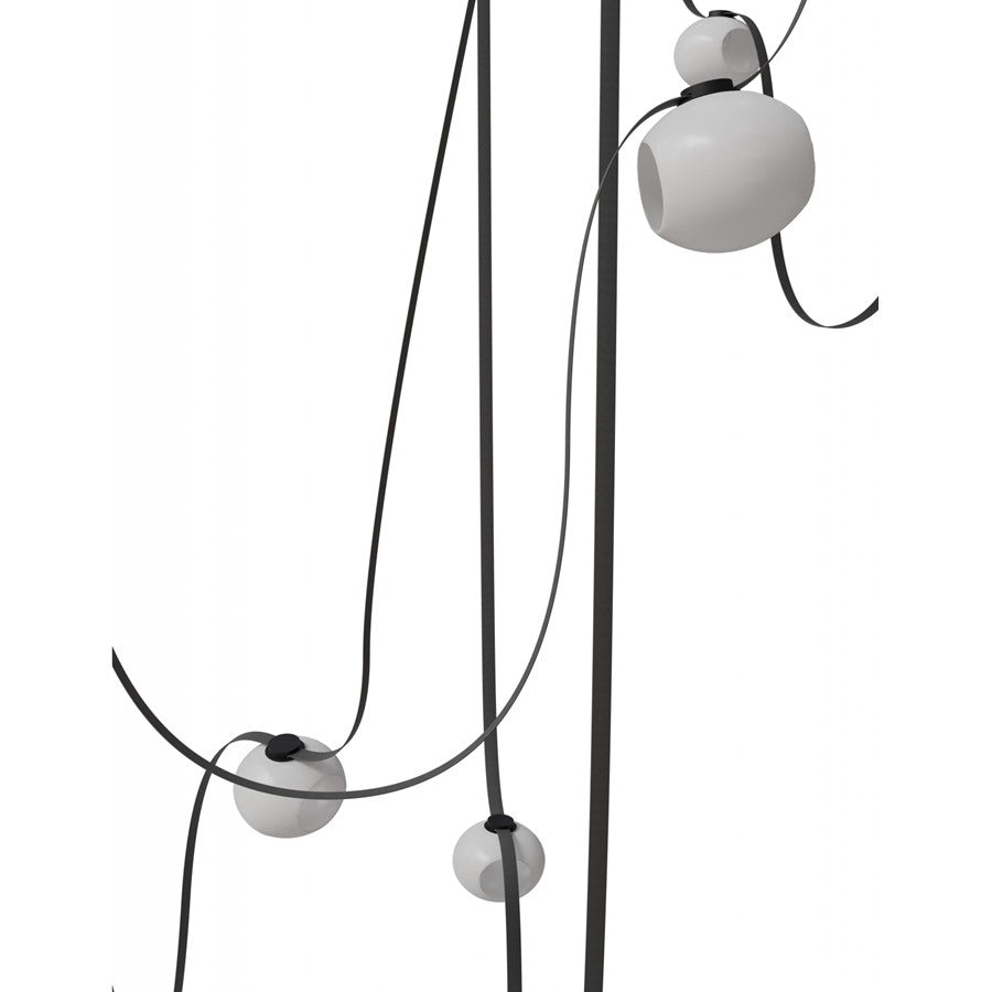 Avenue Fremont Belt 7-Lt 826"L Pendant, BK/WH Open Globes - AEHF7207-G301-BLK