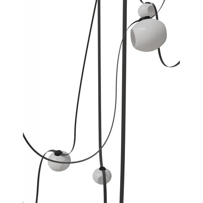 Avenue Fremont Belt 7-Lt 826"L Pendant, BK/WH Open Globes - AEHF7207-G301-BLK