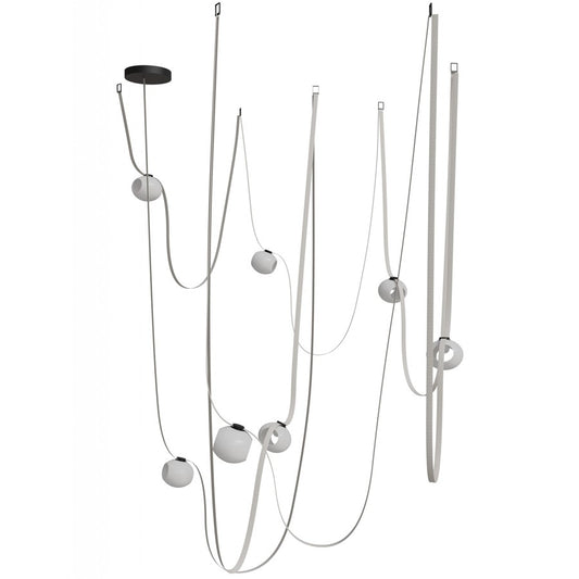 Avenue Fremont Belt 7-Lt 826"L Pendant, IV/WH Open Globes - AEHF7207-G301-IVY