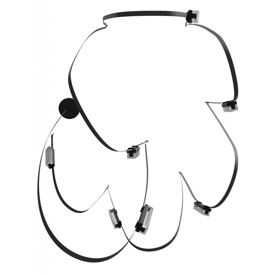 Avenue Fremont Belt 7-Lt 826"L Pendant, Black/Ribbed Bars - AEHF7207-G400-BLK