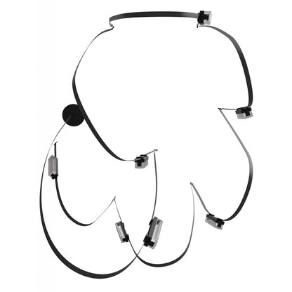 Avenue Fremont Belt 7-Lt 826"L Pendant, Black/Ribbed Bars - AEHF7207-G400-BLK