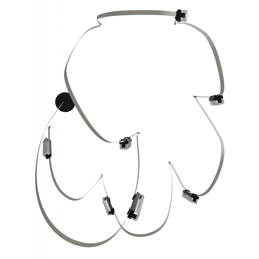 Avenue Fremont Belt 7-Lt 826"L Pendant, Ivory/Ribbed Bars