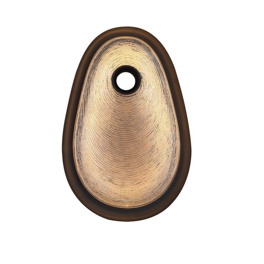 Avenue Palmea 15.5"H Oval Shape LED Wall Sconce, Black/Smoked - AEHF7222W-BK-SMK