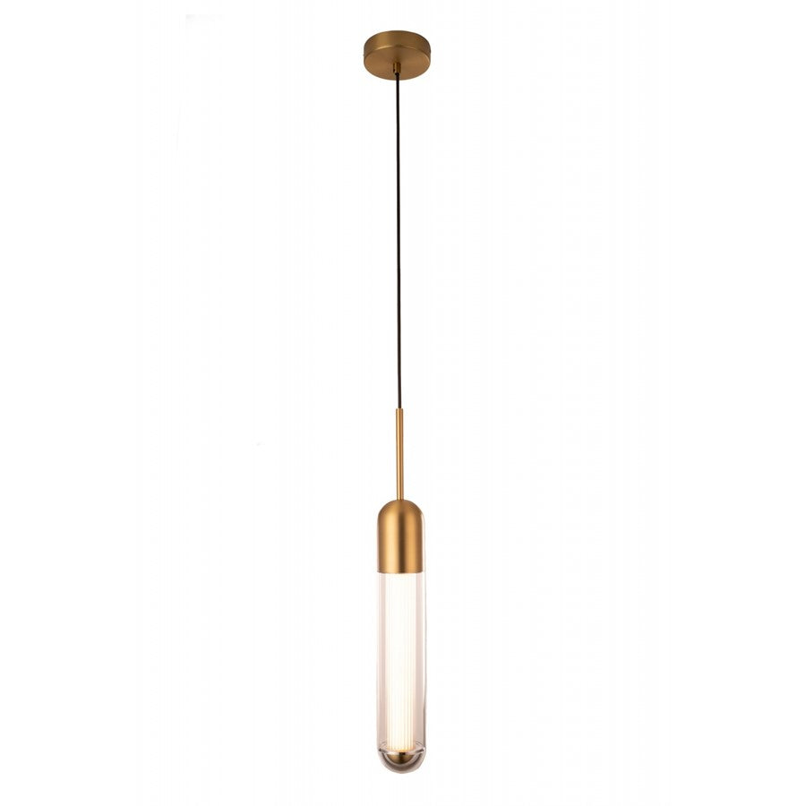 Avenue Lighting Nautilus 1 Light 24" Pendant, Aged Brass