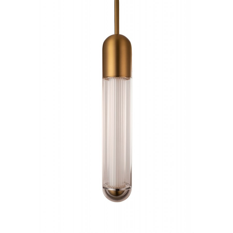 Avenue Lighting Nautilus 1 Light 24" Pendant, Aged Brass