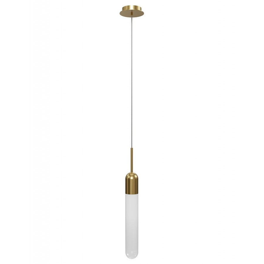 Avenue Lighting Tribeca 1 Light 27" Pendant, Aged Brass/White