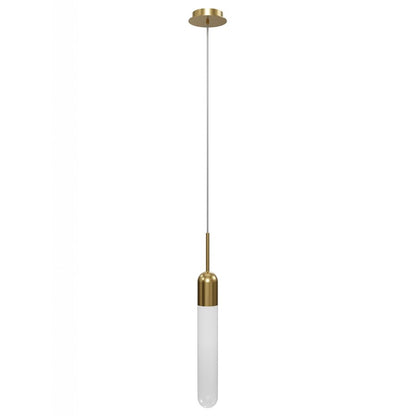 Avenue Lighting Tribeca 1 Light 27" Pendant, Aged Brass/White