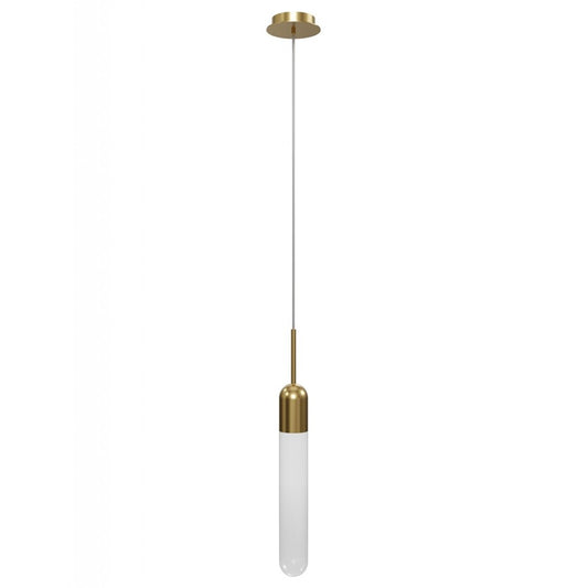 Avenue Lighting Tribeca 1 Light 27" Pendant, Aged Brass/White
