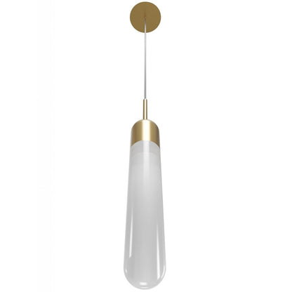 Avenue Lighting Tribeca 1 Light 27" Pendant, Aged Brass/White