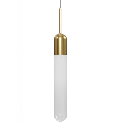 Avenue Lighting Tribeca 1 Light 27" Pendant, Aged Brass/White