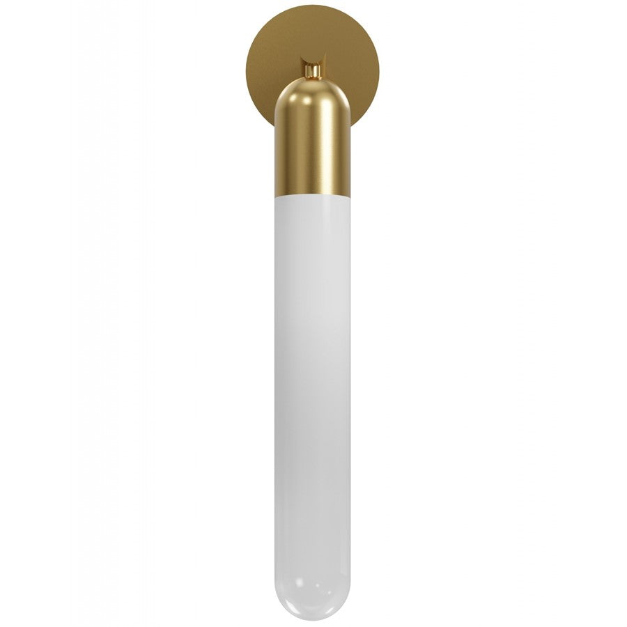 Avenue Lighting Tribeca 1 Light 25" Wall Sconce, Aged Brass/White