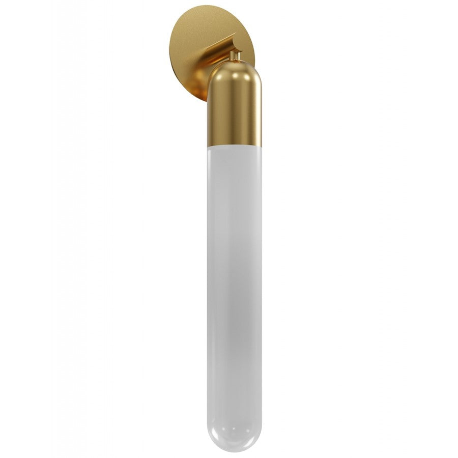 Avenue Lighting Tribeca 1 Light 25" Wall Sconce, Aged Brass/White