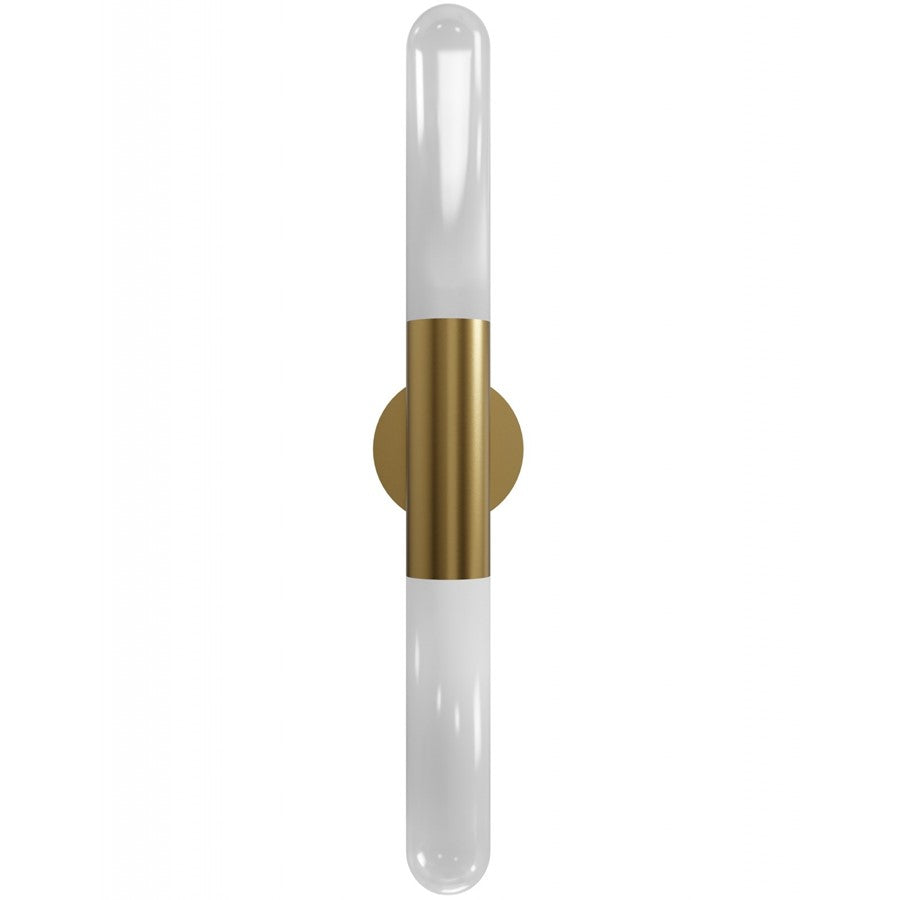 Avenue Lighting Tribeca 2 Light 33" Wall Sconce, Aged Brass/White