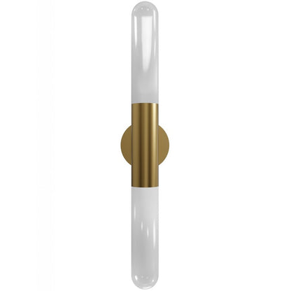 Avenue Lighting Tribeca 2 Light 33" Wall Sconce, Aged Brass/White