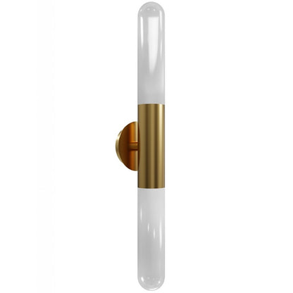 Avenue Lighting Tribeca 2 Light 33" Wall Sconce, Aged Brass/White