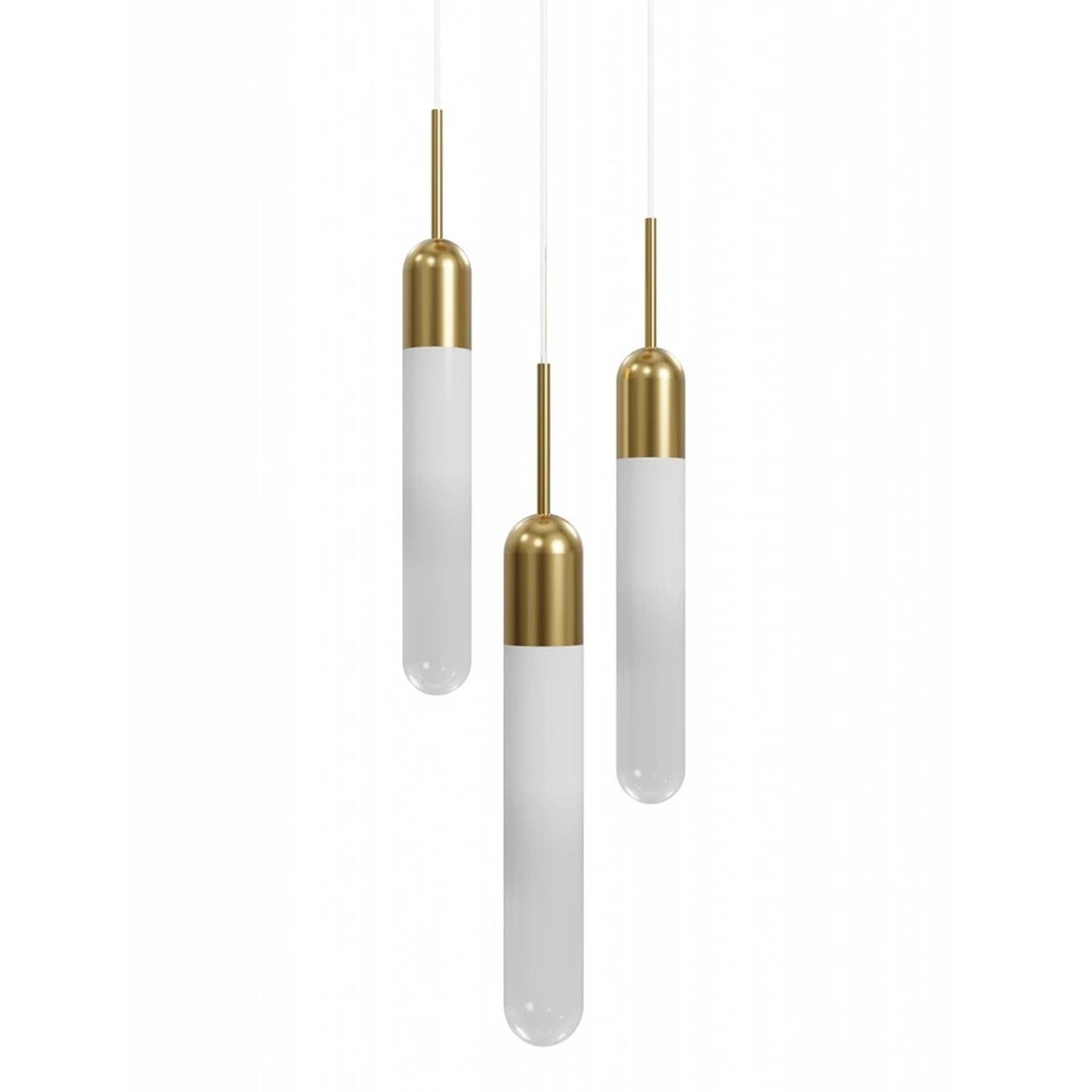 Avenue Lighting Tribeca 3Lt Pendant/Multi Port , Brass/White