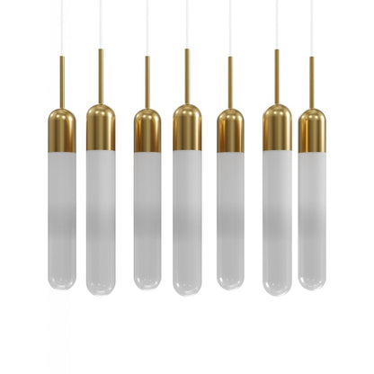 Avenue Lighting Tribeca 7Lt 10" Pendant/Multi Port , Brass/White