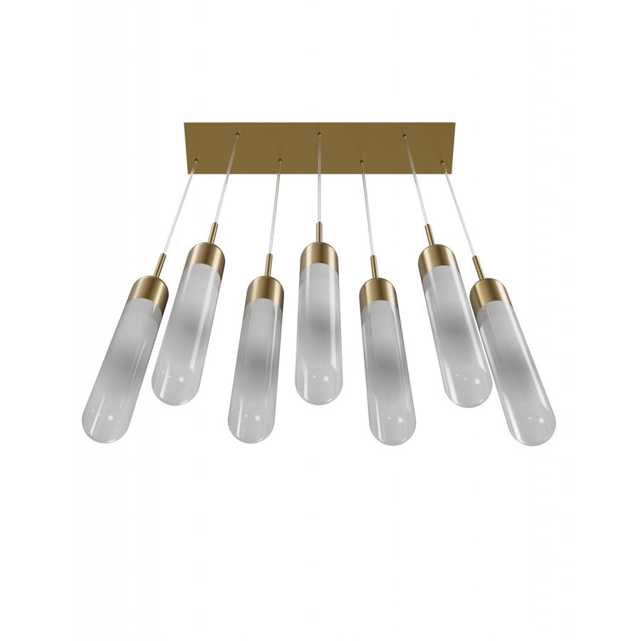 Avenue Lighting Tribeca 7Lt 10" Pendant/Multi Port , Brass/White