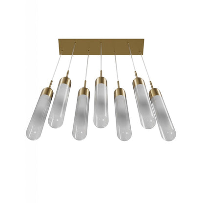 Avenue Lighting Tribeca 7Lt 10" Pendant/Multi Port , Brass/White