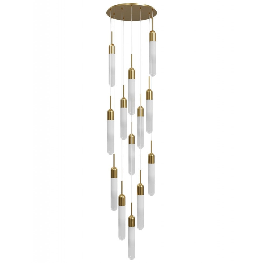 Avenue Lighting Tribeca 13Lt 10" Pendant/Multi Port , Brass/White