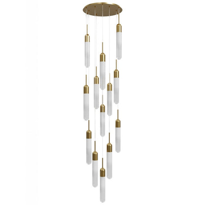 Avenue Lighting Tribeca 13Lt 10" Pendant/Multi Port , Brass/White