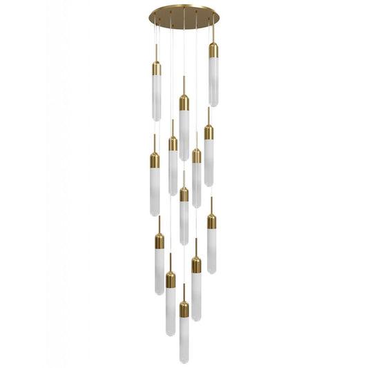 Avenue Lighting Tribeca 13Lt 10" Pendant/Multi Port , Brass/White