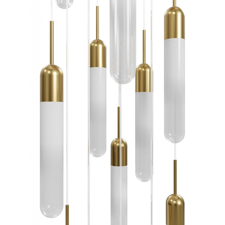 Avenue Lighting Tribeca 13Lt 10" Pendant/Multi Port , Brass/White