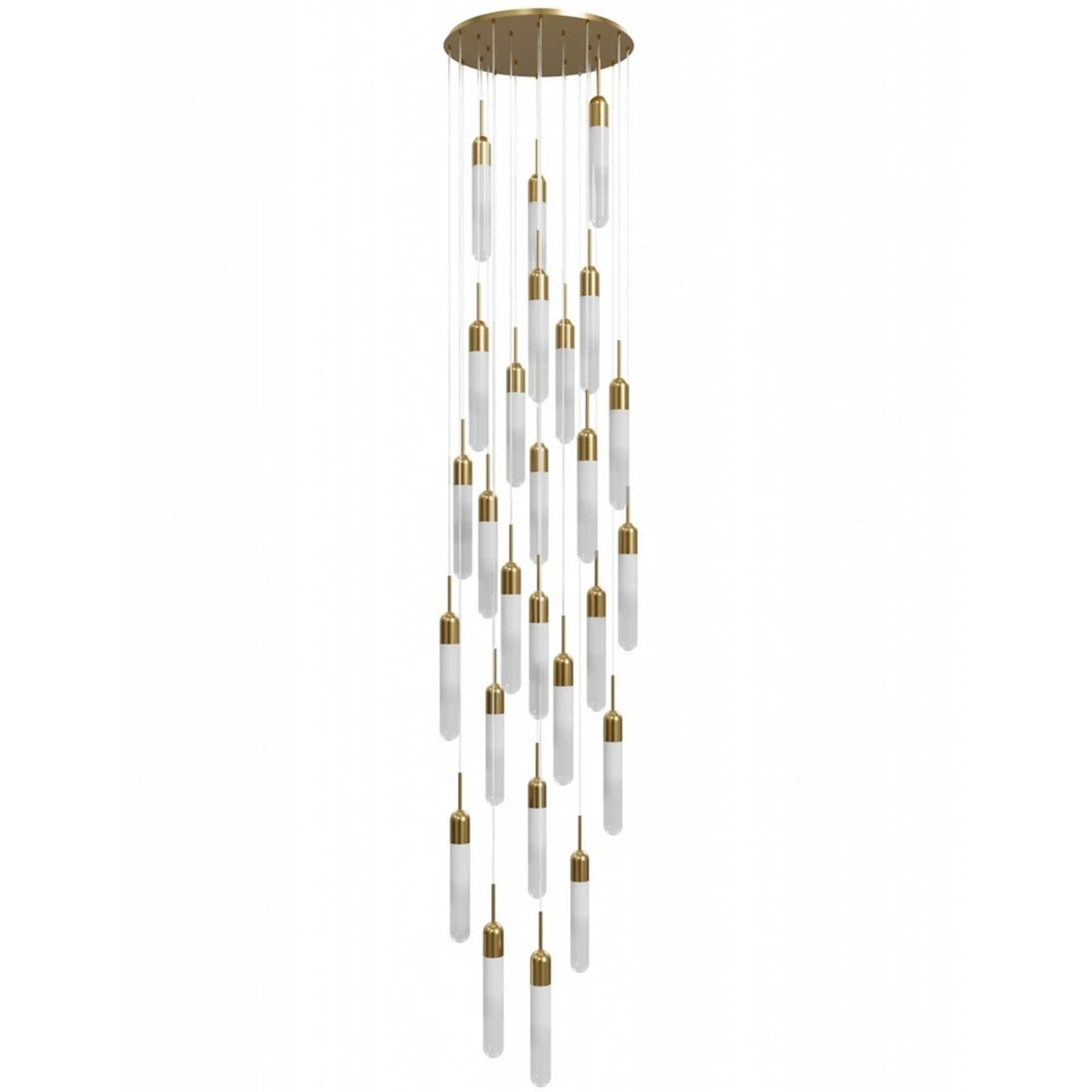 Avenue Lighting Tribeca 25 Light Pendant, Aged Brass/White