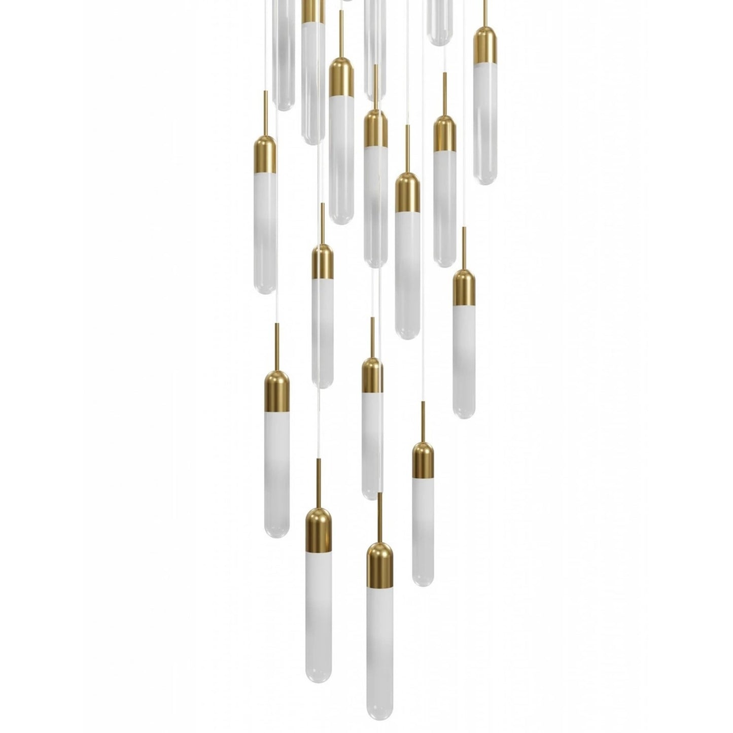 Avenue Lighting Tribeca 25 Light Pendant, Aged Brass/White
