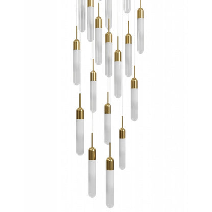 Avenue Lighting Tribeca 25 Light Pendant, Aged Brass/White