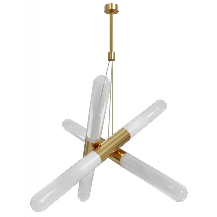 Avenue Lighting Tribeca 6 Light 22" Pendant, Aged Brass/White
