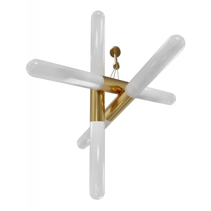 Avenue Lighting Tribeca 6 Light 22" Pendant, Aged Brass/White
