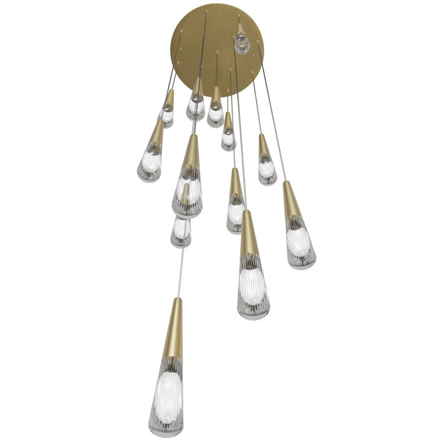 Avenue Lighting Encino 13Lt 140" Pendant/Multi Port , Brushed Brass