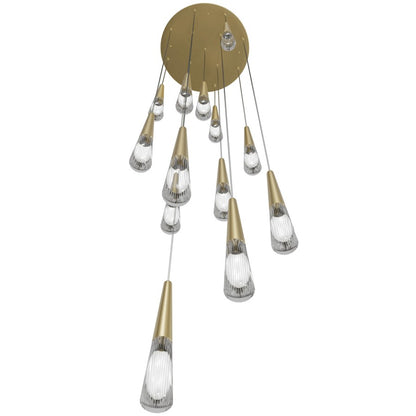 Avenue Lighting Encino 13Lt 140" Pendant/Multi Port , Brushed Brass