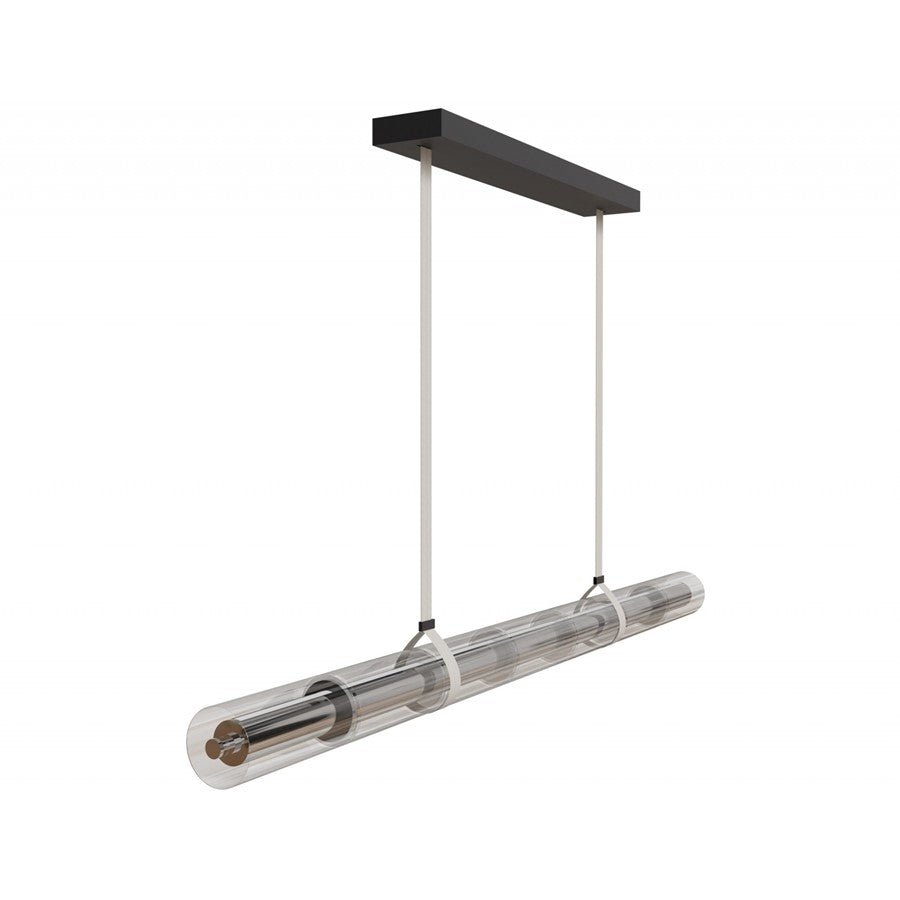 Avenue Lighting 64"W Tubular LED Pendant, Ivory/Clear Glass - AEHF7800-IVY