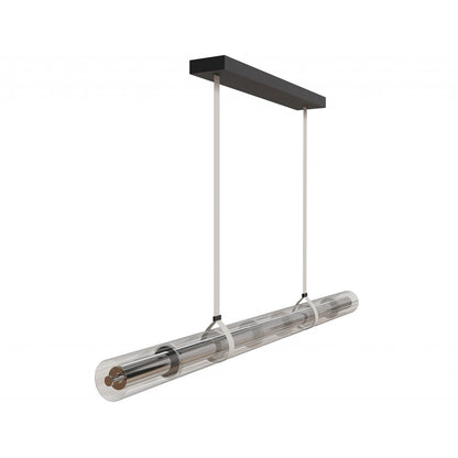 Avenue Lighting 64"W Tubular LED Pendant, Ivory/Clear Glass - AEHF7800-IVY