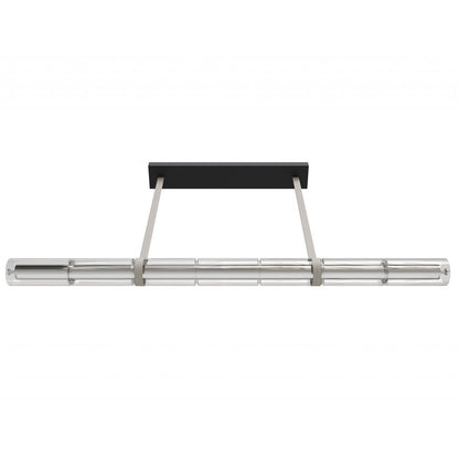 Avenue Lighting 64"W Tubular LED Pendant, Ivory/Clear Glass