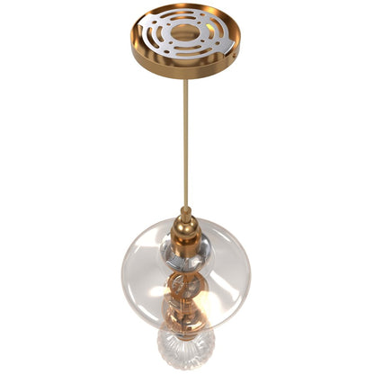Avenue Lighting Avra LED 20" Pendant, Aged Brass/Top Stacked Glass