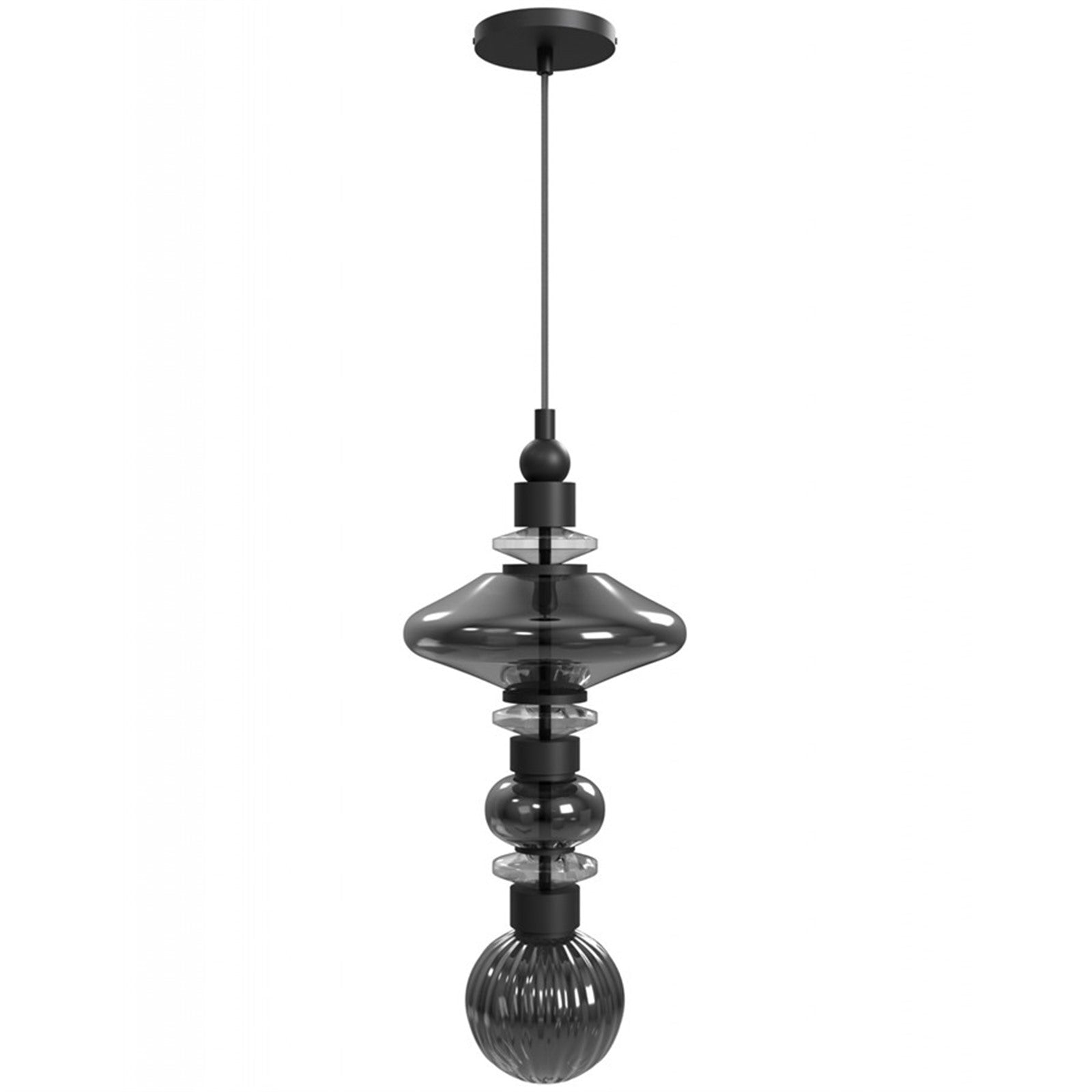 Avenue Lighting Avra 3 Light 21" Pendant, Black/Black
