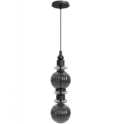 Avenue Lighting Avra 2 Light 18" Pendant, Black/Black