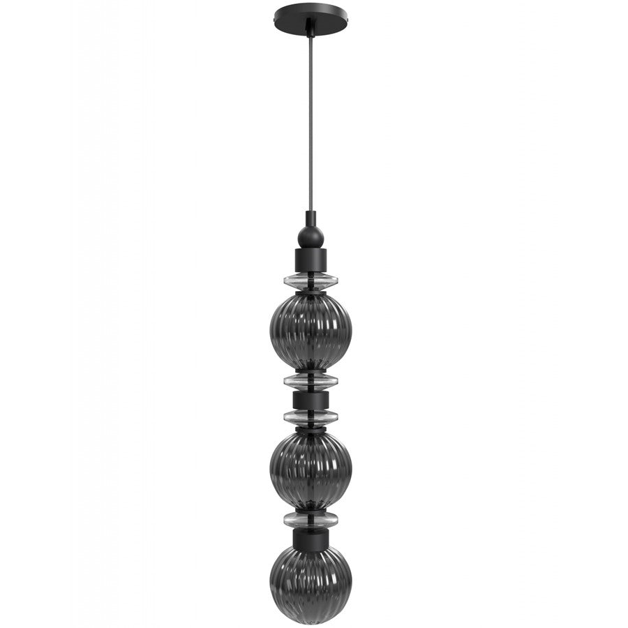 Avenue Lighting Avra 3 Light 27" Pendant, Black/Black