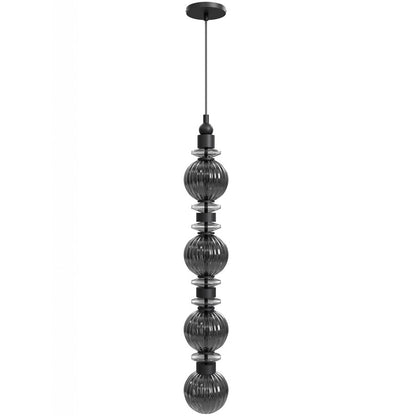 Avenue Lighting Avra 4 Light 35" Pendant, Black/Black