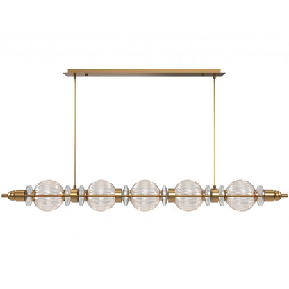 Avenue Lighting Avra 5 Light 5" Pendant, Aged Brass/Clear