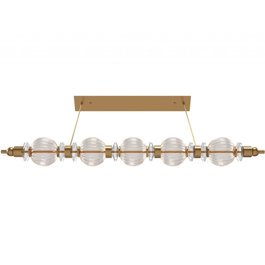 Avenue Lighting Avra 5 Light 5" Pendant, Aged Brass/Clear