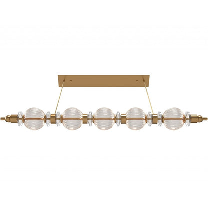 Avenue Lighting Avra 5 Light 5" Pendant, Aged Brass/Clear