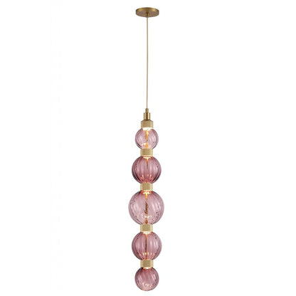 Avenue Lighting Zayna 5-Light 36"H LED Pendant, Brass/Purple - AEHF7960-AB-PUR