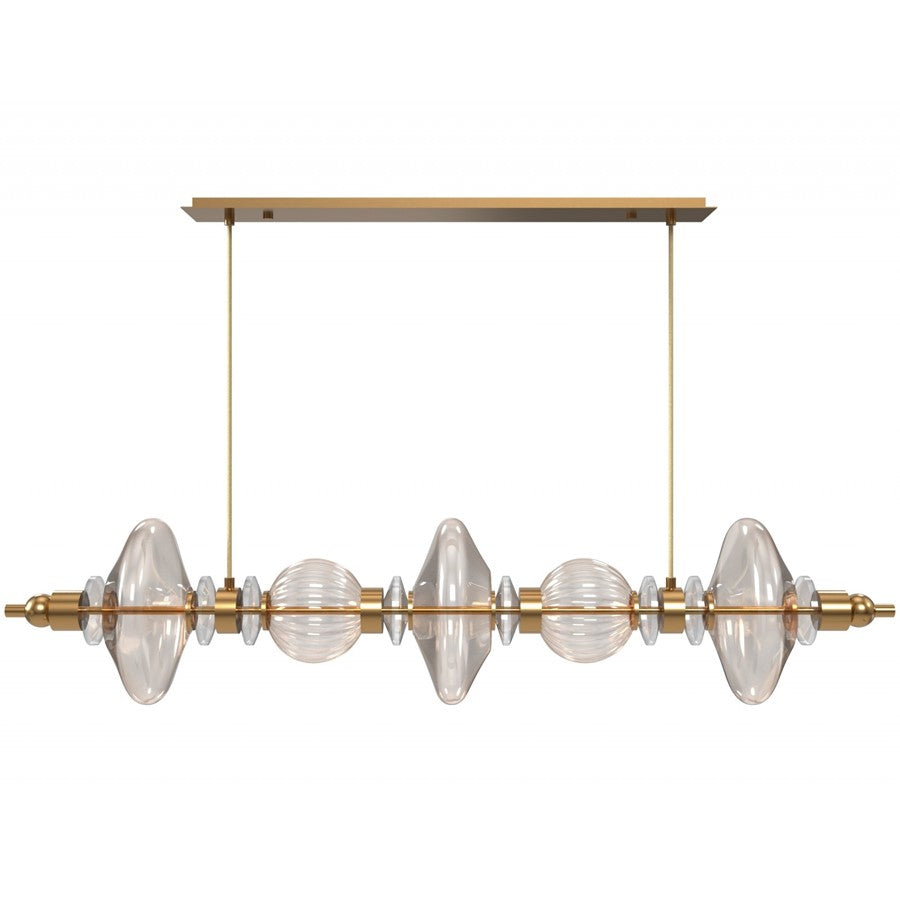 Avenue Lighting Avra 5 Light 9" Pendant, Aged Brass/Clear