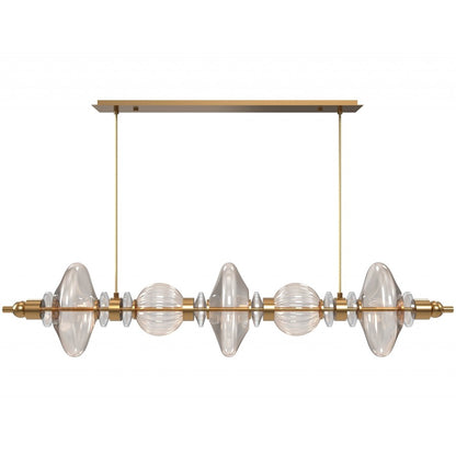 Avenue Lighting Avra 5 Light 9" Pendant, Aged Brass/Clear